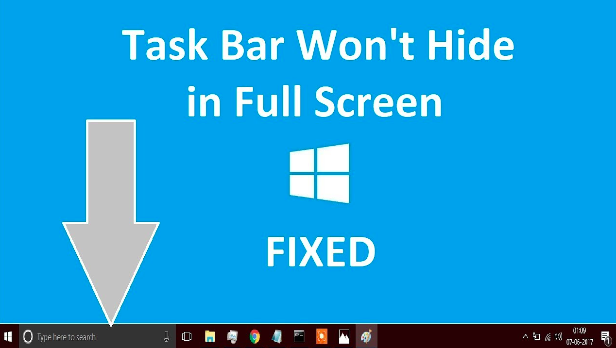 taskbar not hiding when fullscreen chrome